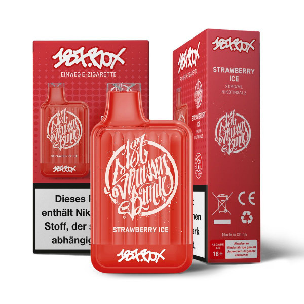 187 Strassenbande Box Vape - Strawberry Ice E-Shisha 600 Züge
