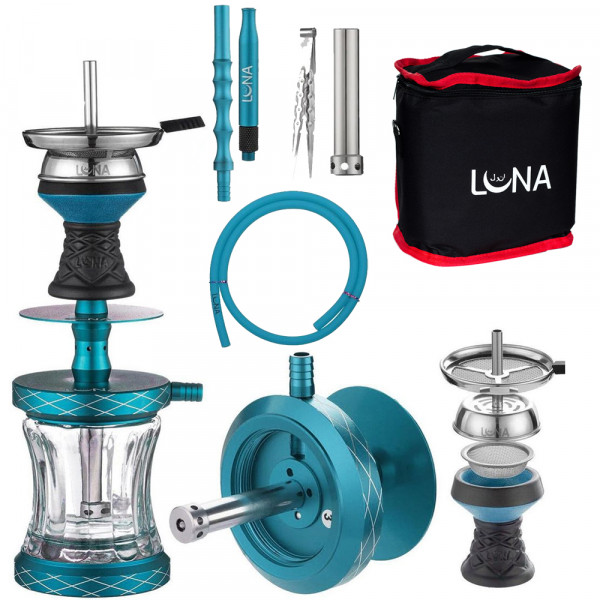 Luna Travel Hookah Vacanza - Blue inkl. Tasche