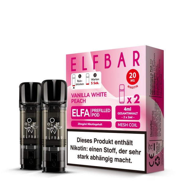 Elfbar ELFA Prefiiled Pod - Vanilla White Peach (2Stk)