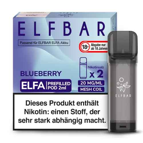 Elfbar ELFA Prefiiled Pod - Blueberry (2Stk) jetzt kaufen | Shishame.de