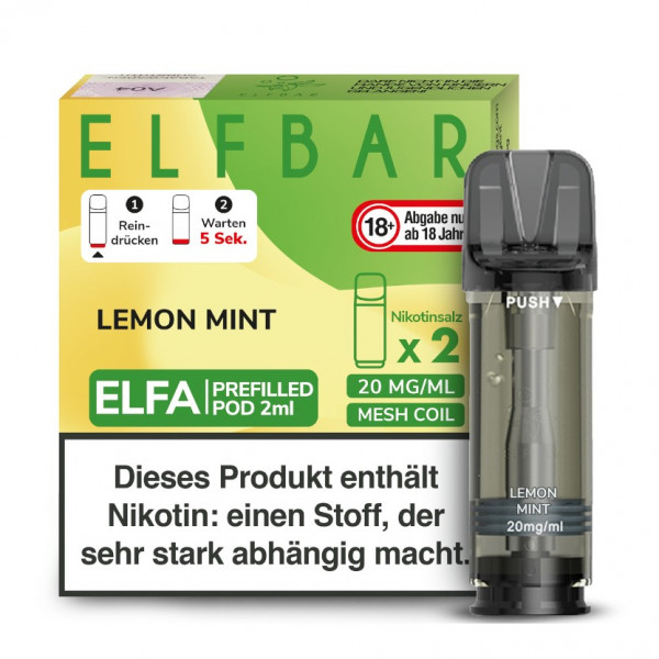 Elfbar ELFA Prefiiled Pod - Lemon Mint (2Stk)
