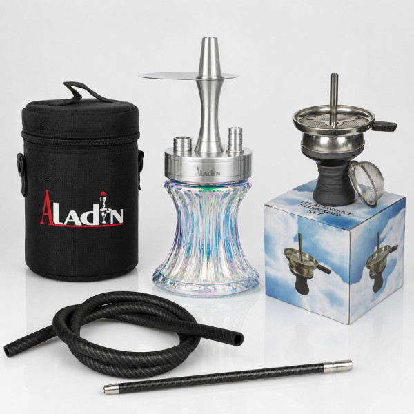 Aladin Travel Shisha 2GO - Shiny Clear Komplettset