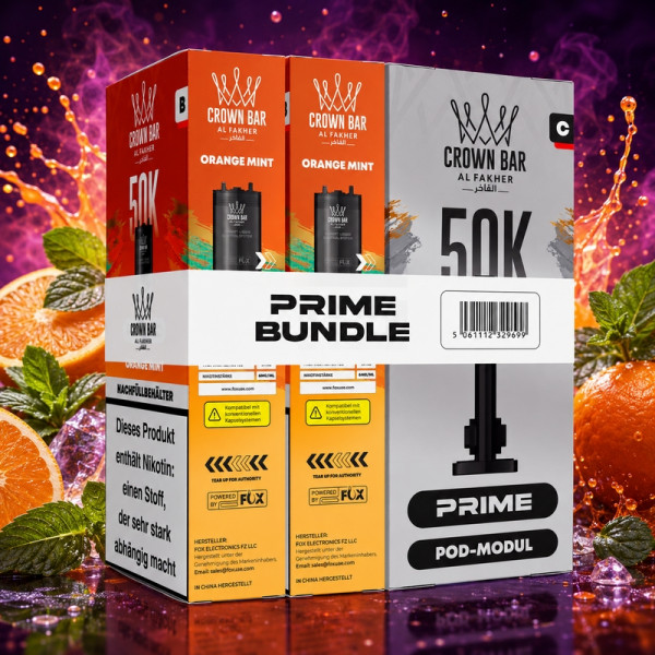 Al Fakher - Hypermax 50K - Prime Bundle - Orange Minze