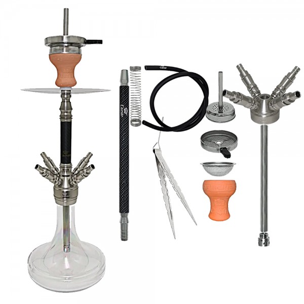 Caesar Shisha Carbon Color Mid - Black Matt Clear